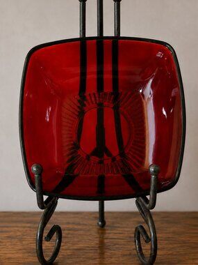 Fire-King Charm Royal Ruby Red Glass 4 3/4" Vintage Dessert Bowl 1950s
